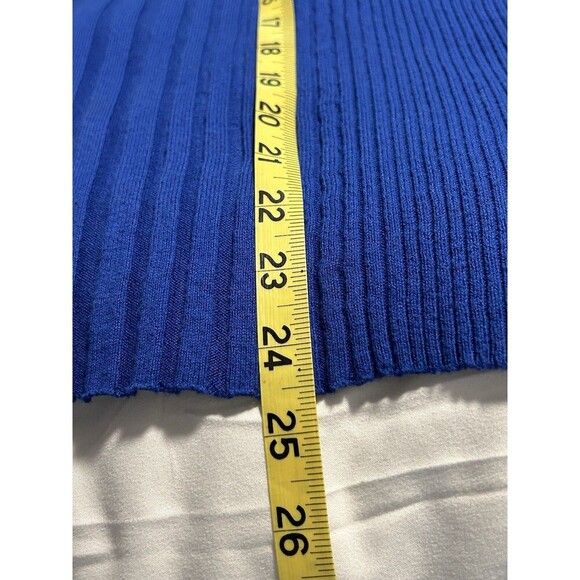 LIZ CLAIBORNE Blue V-neck Ribbed Sweater Shoulder Button Embellished Size L - Picture 7 of 7